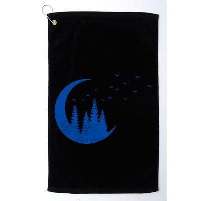 Crescent Moon Flocking Birds Golf Towel