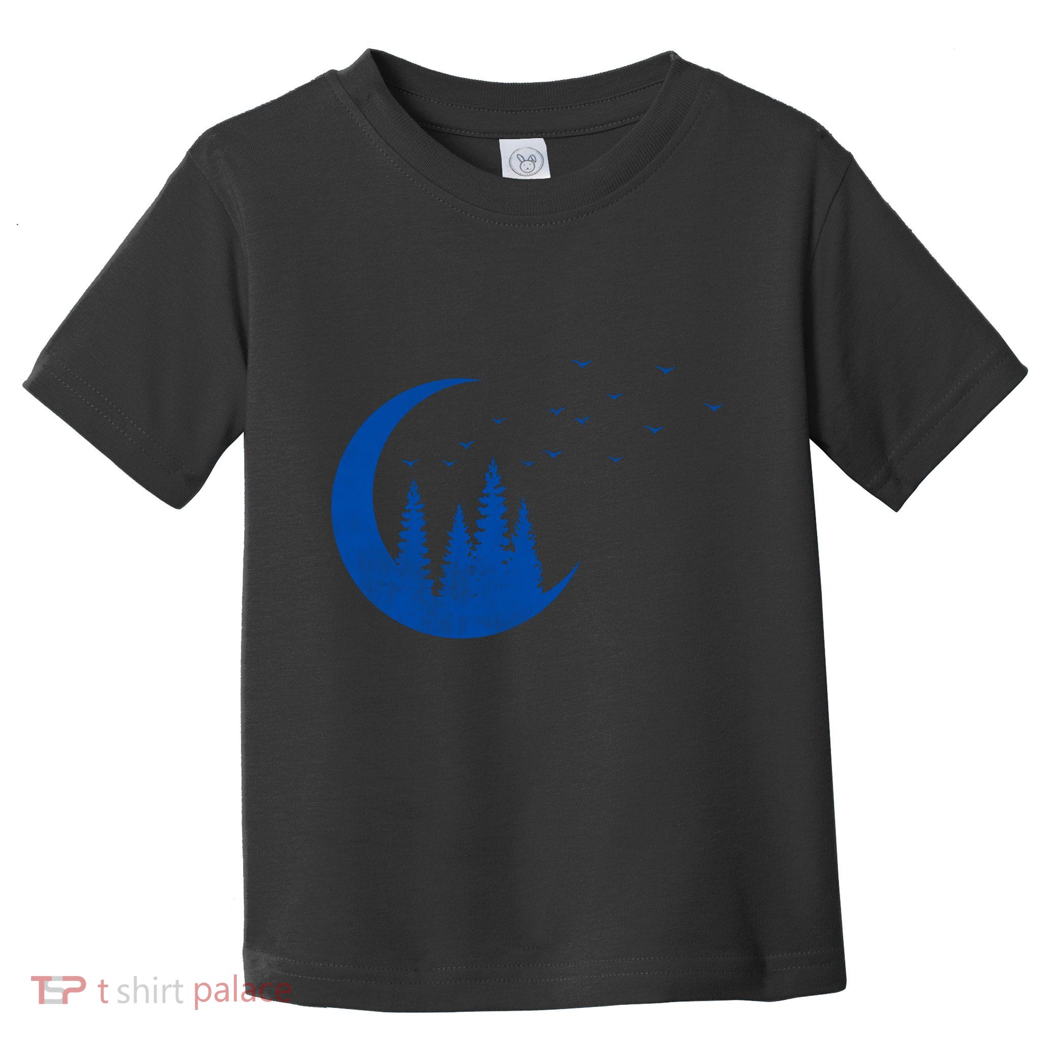Crescent Moon Flocking Birds Toddler T-Shirt