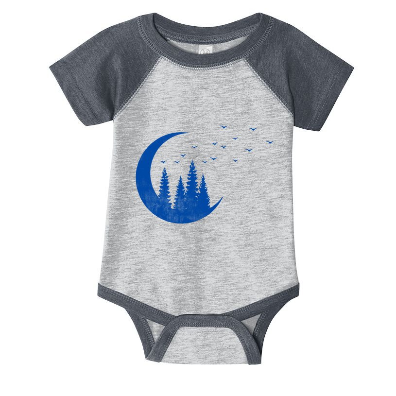 Crescent Moon Flocking Birds Infant Baby Jersey Bodysuit