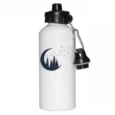 Crescent Moon Flocking Birds Aluminum Water Bottle