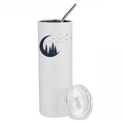 Crescent Moon Flocking Birds Stainless Steel Tumbler