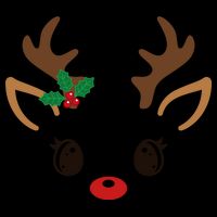 Cute Reindeer Face Christmas Stripe Pom Pom Beanie