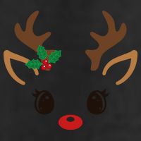 Cute Reindeer Face Christmas 7 Panel Mesh Trucker Snapback Hat