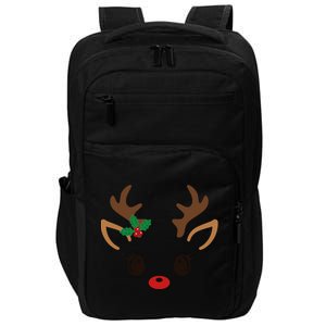 Cute Reindeer Face Christmas Impact Tech Backpack