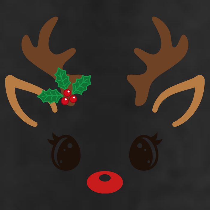 Cute Reindeer Face Christmas 25L Jumbo Tote