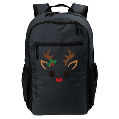 Cute Reindeer Face Christmas Daily Commute Backpack