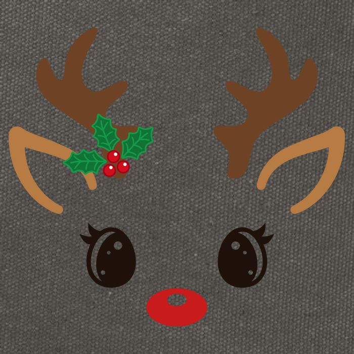 Cute Reindeer Face Christmas Cotton Canvas Backpack