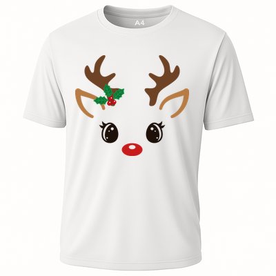 Cute Reindeer Face Christmas Performance Shirt