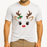 Cute Reindeer Face Christmas Cooling Performance Crew T-Shirt