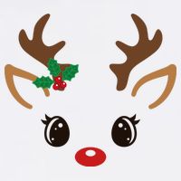Cute Reindeer Face Christmas Cooling Performance Crew T-Shirt