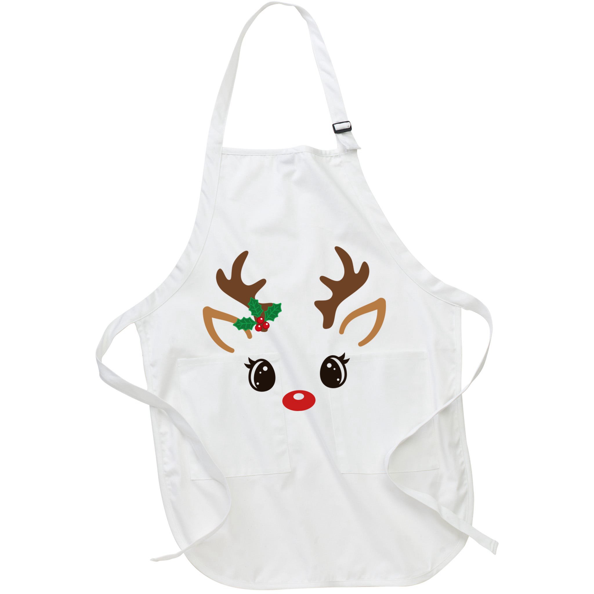 Cute Reindeer Face Christmas Apron