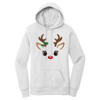 Cute Reindeer Face Christmas Women's Pullover Hoodie