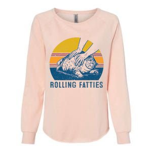 Cat Rolling Fatties Funny Womens California Wash Sweatshirt