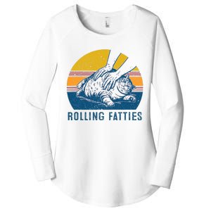 Cat Rolling Fatties Funny Women's Perfect Tri Tunic Long Sleeve Shirt