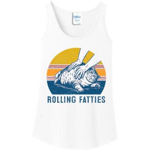 Cat Rolling Fatties Funny Ladies Essential Tank