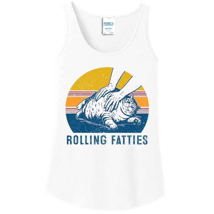 Cat Rolling Fatties Funny Ladies Essential Tank