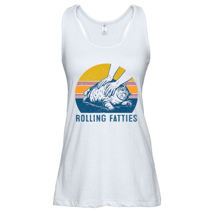 Cat Rolling Fatties Funny Ladies Essential Flowy Tank