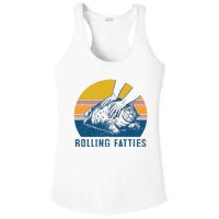 Cat Rolling Fatties Funny Ladies PosiCharge Competitor Racerback Tank