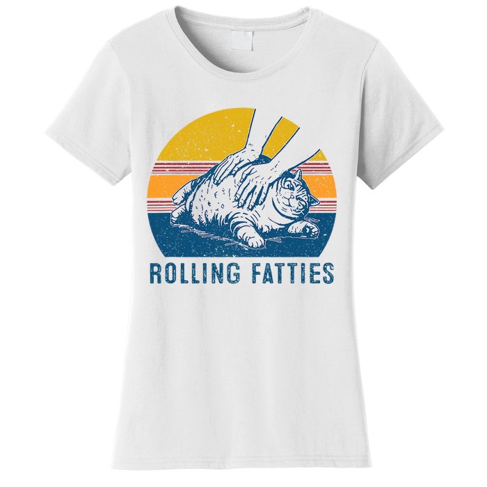 Cat Rolling Fatties Funny Women's T-Shirt