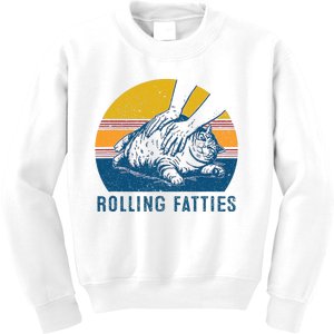 Cat Rolling Fatties Funny Kids Sweatshirt