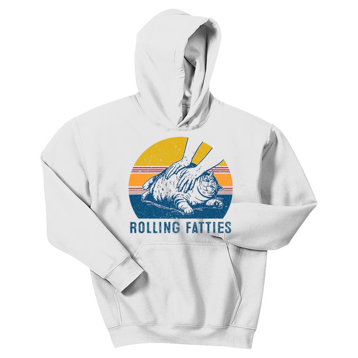 Cat Rolling Fatties Funny Kids Hoodie