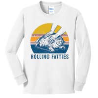 Cat Rolling Fatties Funny Kids Long Sleeve Shirt