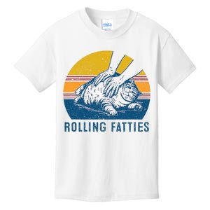 Cat Rolling Fatties Funny Kids T-Shirt