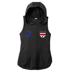 Costa Rica Flag Costa Rican Pride Lovers Ladies PosiCharge Tri-Blend Wicking Draft Hoodie Tank