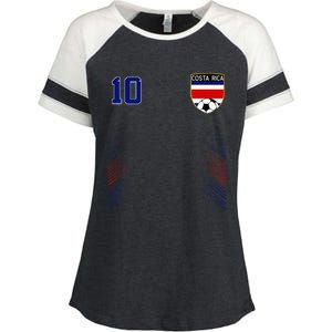 Costa Rica Flag Costa Rican Pride Lovers Enza Ladies Jersey Colorblock Tee