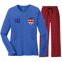 Costa Rica Flag Costa Rican Pride Lovers Women's Long Sleeve Flannel Pajama Set 