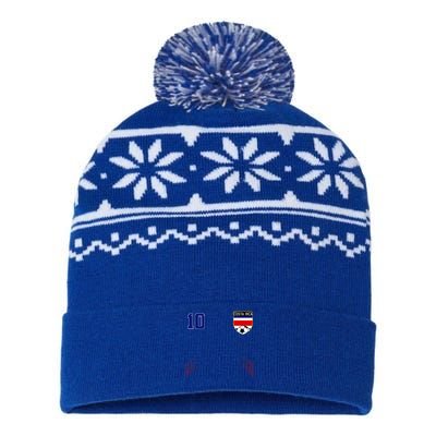 Costa Rica Flag Costa Rican Pride Lovers USA-Made Snowflake Beanie