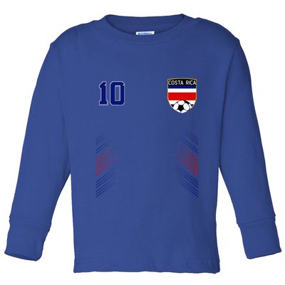 Costa Rica Flag Costa Rican Pride Lovers Toddler Long Sleeve Shirt