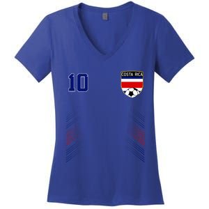 Costa Rica Flag Costa Rican Pride Lovers Women's V-Neck T-Shirt