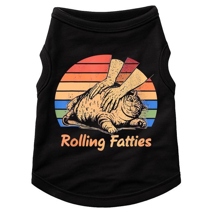 Cat Rolling Fatties Funny Doggie Tank