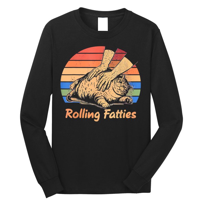 Cat Rolling Fatties Funny Long Sleeve Shirt