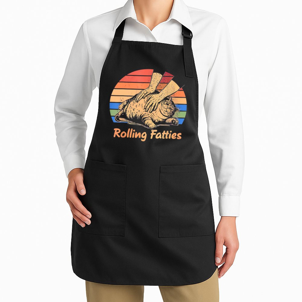 Cat Rolling Fatties Funny Apron