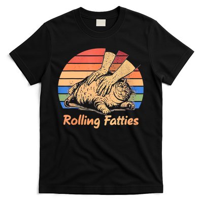 Cat Rolling Fatties Funny T-Shirt