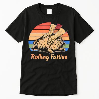 Cat Rolling Fatties Funny Tall T-Shirt