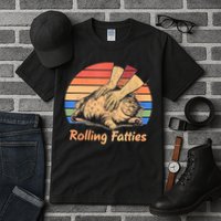 Cat Rolling Fatties Funny Tall T-Shirt