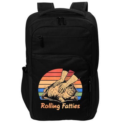 Cat Rolling Fatties Funny Impact Tech Backpack