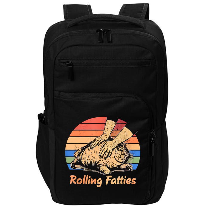Cat Rolling Fatties Funny Impact Tech Backpack