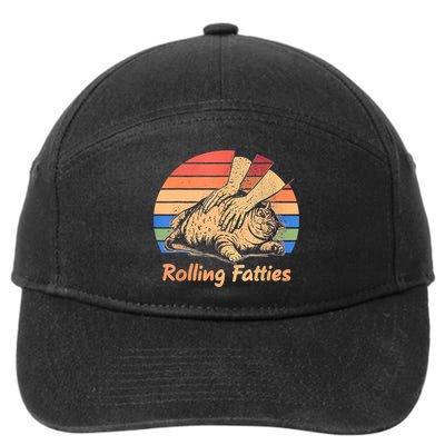 Cat Rolling Fatties Funny 7-Panel Snapback Hat