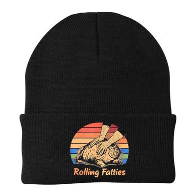 Cat Rolling Fatties Funny Beanie