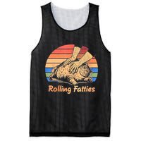 Cat Rolling Fatties Funny Mesh Reversible Basketball Jersey Tank