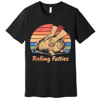Cat Rolling Fatties Funny Premium T-Shirt