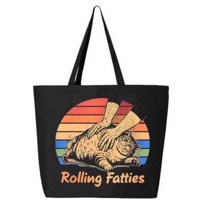 Cat Rolling Fatties Funny 25L Jumbo Tote