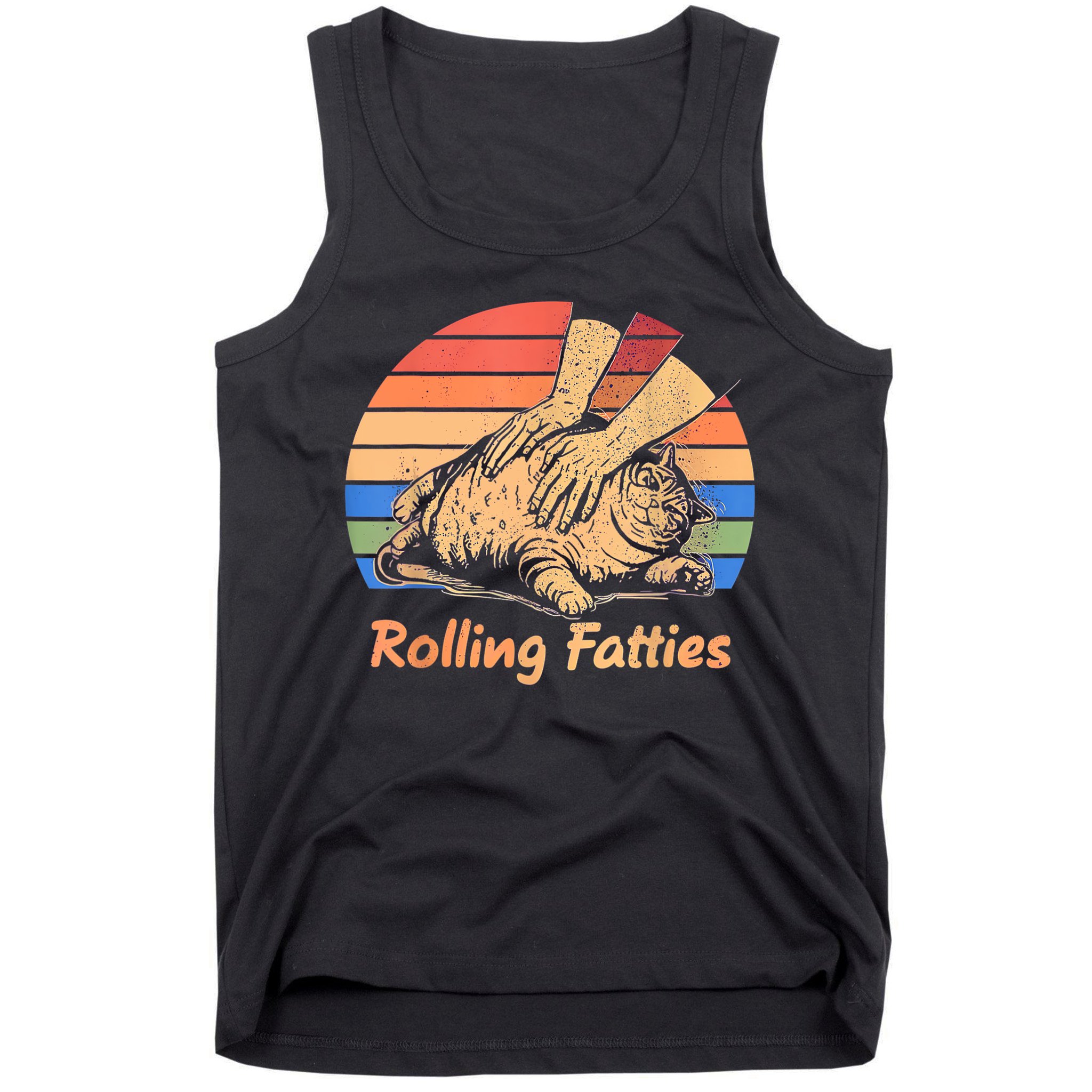 Cat Rolling Fatties Funny Tank Top