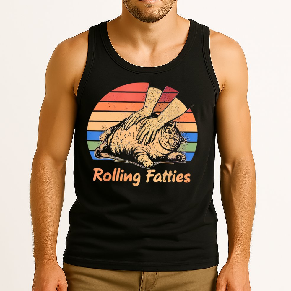 Cat Rolling Fatties Funny Tank Top