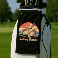 Cat Rolling Fatties Funny Golf Towel