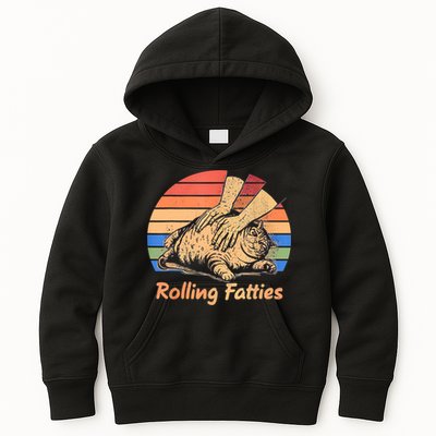 Cat Rolling Fatties Funny Kids Hoodie